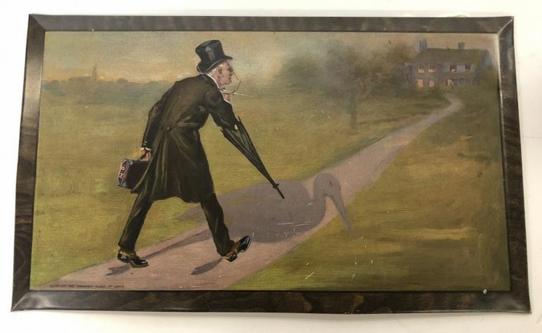 OLD BUDWEISSER DR. STORK ADVERTISING SIGN, FROM LOCAL: OLD BUDWEISSER DR. STORK ADVERTISING SIGN, FROM LOCAL ESTATE, MEASURES 8" X 12.5". COPYRIGHT 1915. NICE CONDITION.