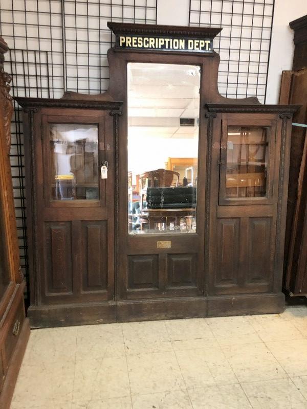 CIRCA 1900 OAK APOTHECARY CABINET, FOUND IN THE (1 of 5)