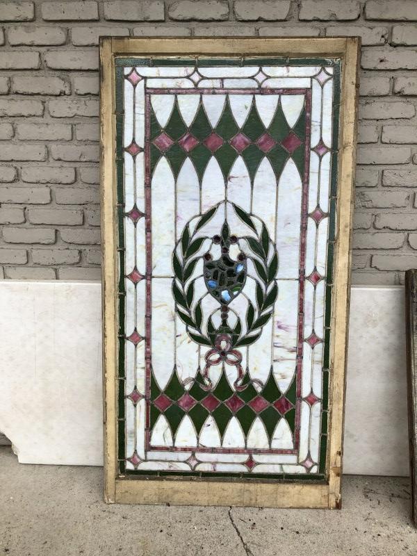 LARGE VICTORIAN ERA STAINED GLASS WINDOW, FROM A (1 of 1)