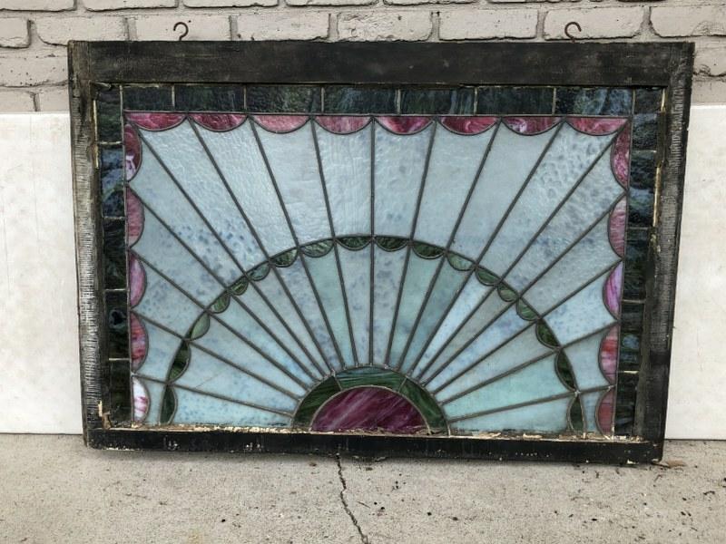 VICTORIAN ERA STAINED GLASS WINDOW, WONDERFUL PATTERN, (1 of 1)