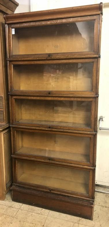 MACEY 5 STACK OAK BARRISTER BOOKCASE, ORIGINAL FINISH, (1 of 3)