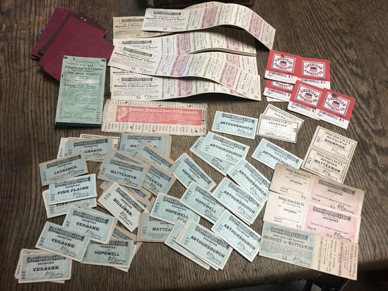 LOT OF NEWBURGH, CONN. & DUTCHESS RAILROAD TICKET (1 of 10)