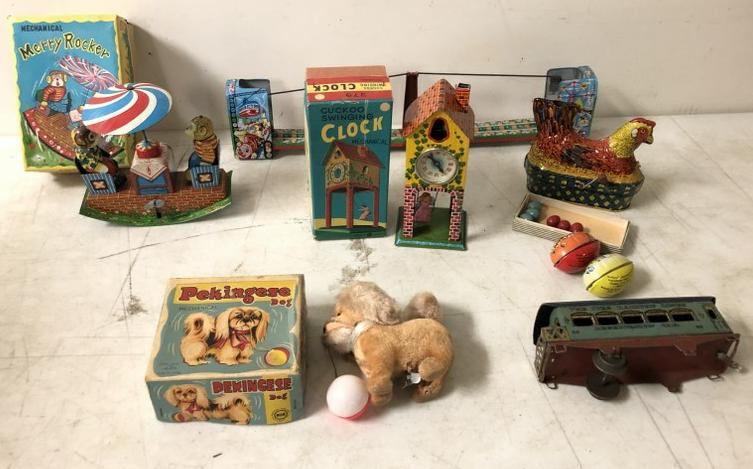 MISC. VINTAGE TOY LOT INCL. (3) MADE IN JAPAN WIND UP (1 of 7)