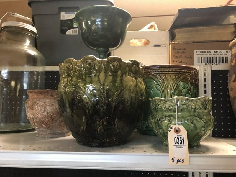 MISC ESTATE LOT OF POTTERY, 5 PCS, OVERALL GOOD (1 of 6)