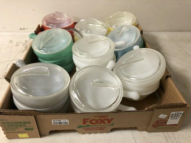ESATTE LOT OF COVERED GLASS CASSEROLE DISHES, DIFFERENT (1 of 7)
