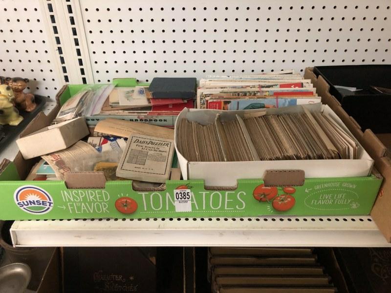 ESTATE LOT OF EPHEMERA INCLUDING OLDER POSTCARDS, (1 of 9)