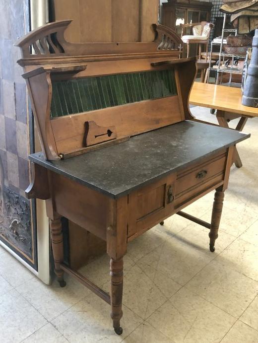 CONTINENTAL MARBLE TOP WASH STAND WITH TILE BACK, SOME (1 of 2)