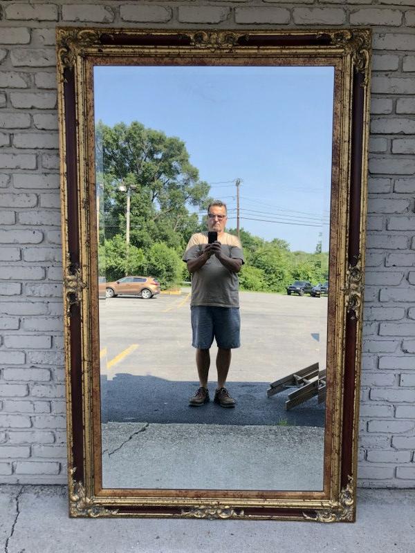 LARGE DECORATIVE BEVELED MIRROR FROM WOODSTOCK NY HOME, (1 of 3)