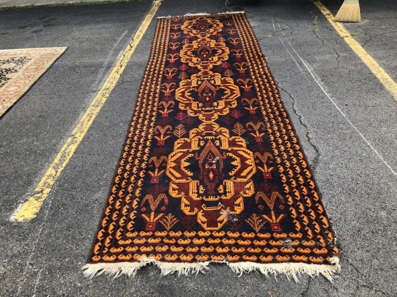 LONG HANDMADE ORIENTAL RUG FROM PROVIDENCE RHODE ISLAND (1 of 7)