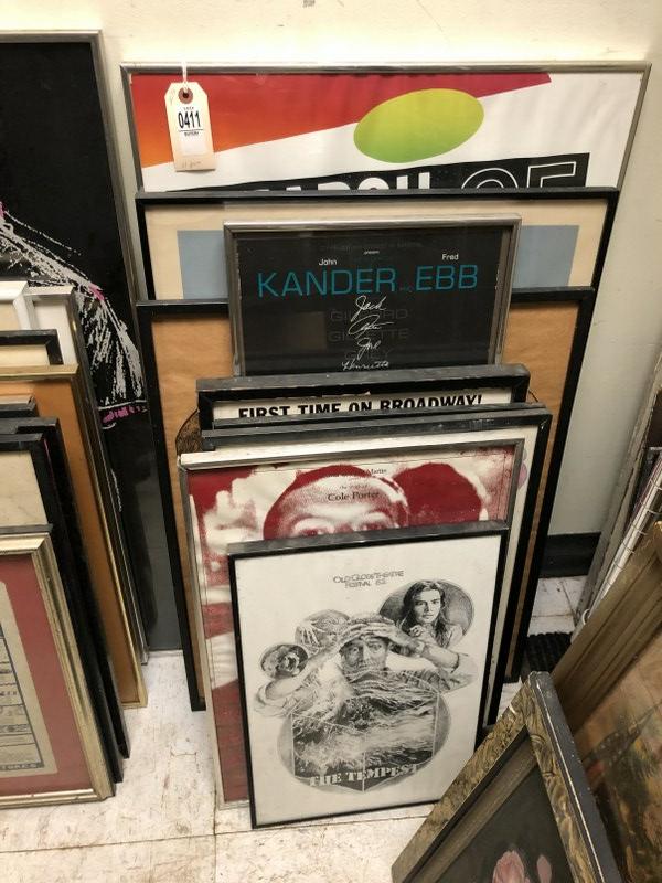 LOT OF 11 FRAMED THEATER POSTERS, ETC., FROM WEEKEND (1 of 1)
