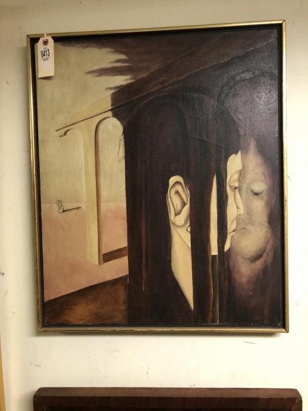 MID CENTURY O/C MAN'S FACE, SIGNED A FRANK 1964, FROM (1 of 2)