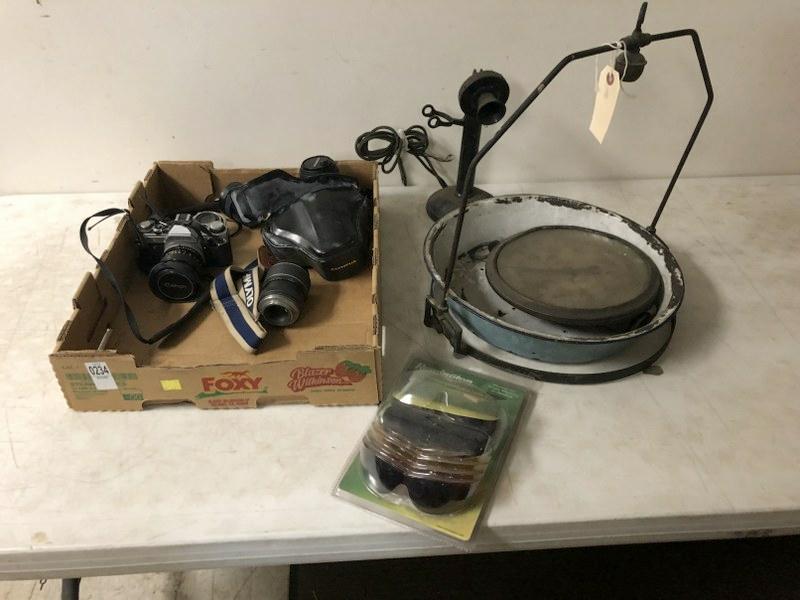 MISC ESTATE LOT INCLUDING CAMERAS, HANGING SCALE, (1 of 9)