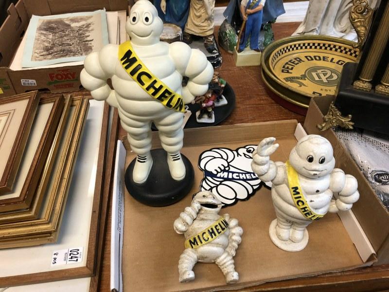 REPRODUCTION MICHELIN MAN FIGURES, 2 CAST IRON, 1 HARD (1 of 4)