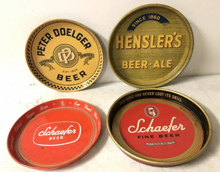 4 OLD BEER TRAYS INCLUDING HENSLER'S, PETER DOELGER, & (1 of 1)