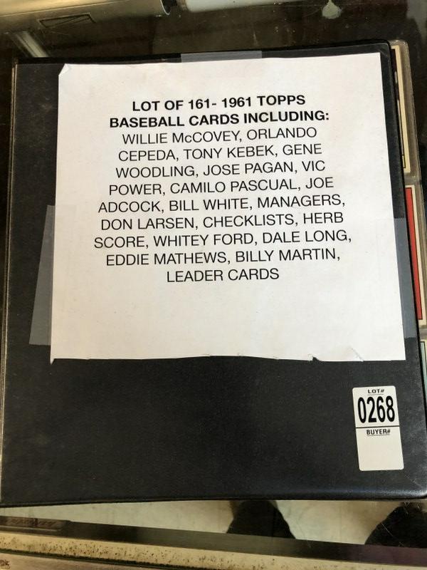 ALBUM OF 161 1961 TOPPS BASEBALL CARDS WITH MANY STARS, (1 of 5)