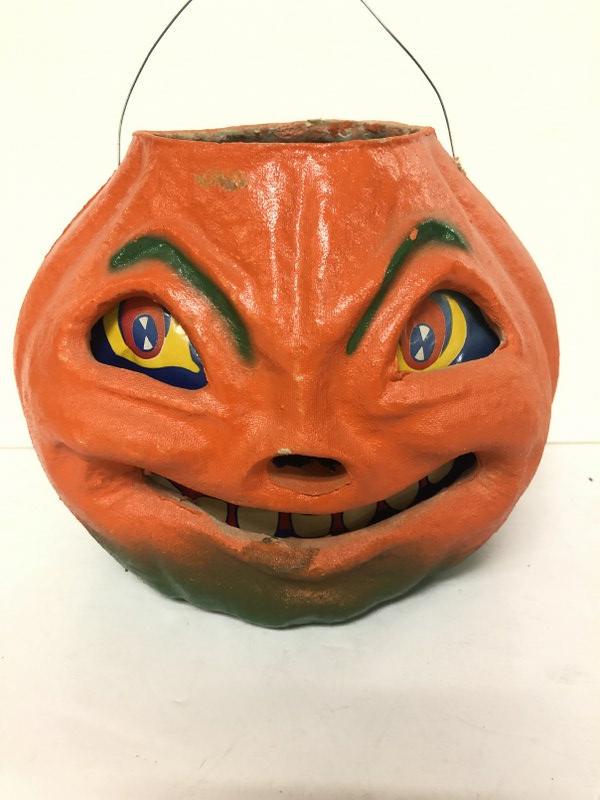 EARLY COMPOSITION HALLOWEEN PUMPKIN, WITH ORIGINAL (1 of 5)