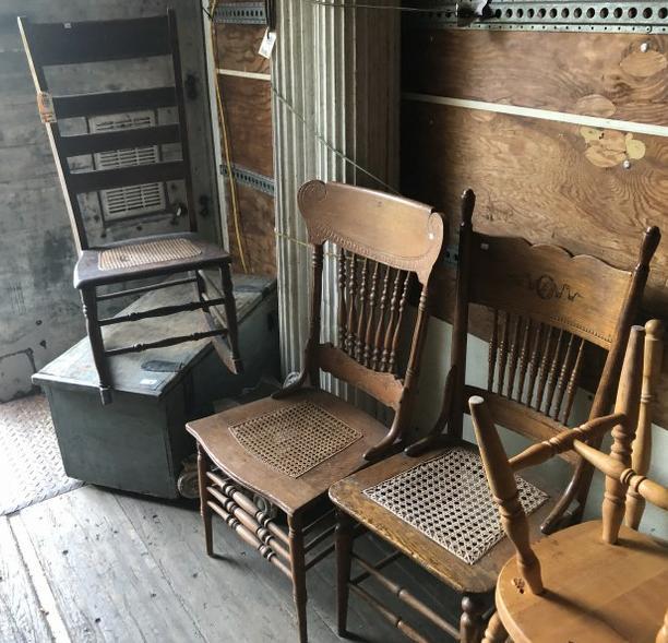 (3) ESTATE OAK CHAIRS INCLUDING 2 SPINDLE BACK & (1 of 4)