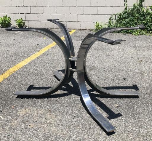 OSVALDO BORSANI MID CENTURY CHROME TABLE BASE, VERY (1 of 4)