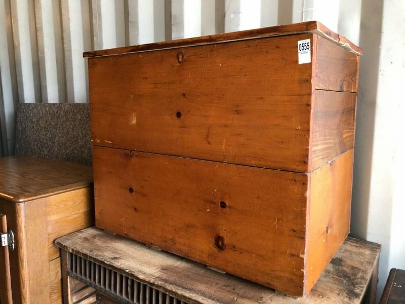 PINE STORAGE CHEST, MEASURES 30" W X 19" DEEP X 24" (1 of 1)
