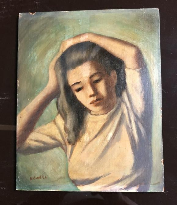 JAMES MICHAEL NEWELL O/B PORTRAIT OF A WOMAN, SIGNED (1 of 2)