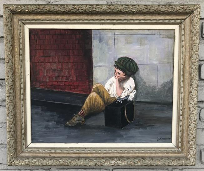 GEORGE SEIDMAN (1898-1973) O/B SHOE SHINE BOY LEANING (1 of 3)