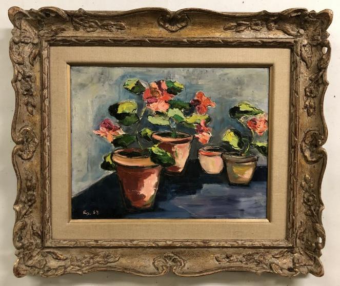 EVELYNE DAITZ (1936-2019) O/C IMPRESSIONIST FLORAL (1 of 3)