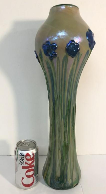 ART GLASS 18.5" HIGH VASE, CONTEMPORARY, SIGNED (1 of 6)