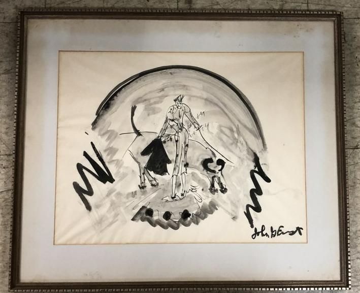 JOHN ERNST (1920-1995) IMPRESSIONIST W/C WITH FEMALE (1 of 4)