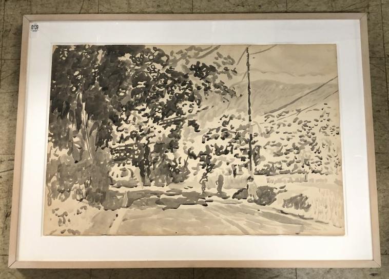LARGE IMPRESSIONIST W/C LANDSCAPE SIGNED C LASTEEN, (1 of 3)