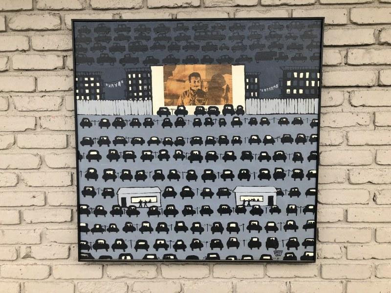 MID CENTURY O/C TITLED DRIVE-IN MOVIE, WHARTON, NEW (1 of 6)