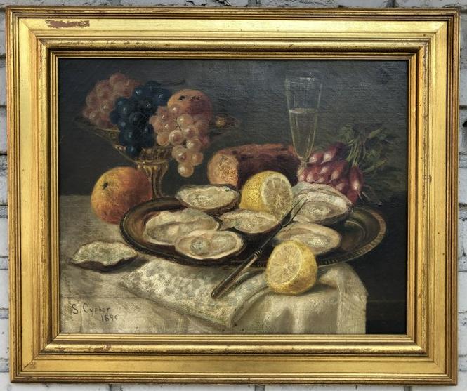 S CYPHER 1890 O/C STILL LIFE FROM OLD FAMILY WOODSTOCK, (1 of 4)