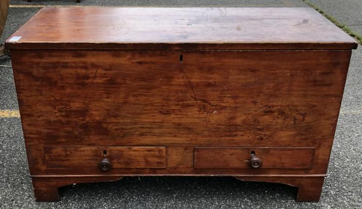 19TH CENTURY PINE BLANKET BOX, 2 DRAWERS UNDERNEATH, (1 of 4)