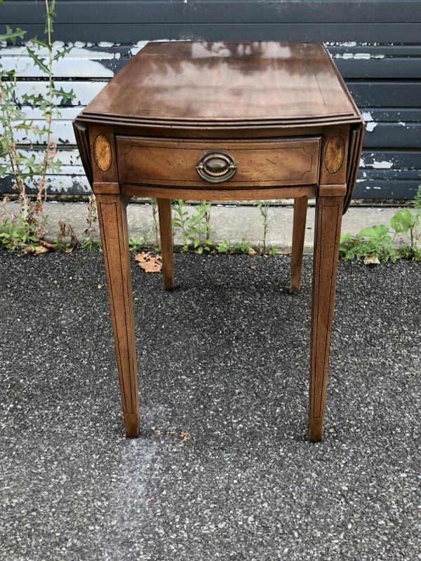 CONTEMPORARY INLAID DROP LEAF TABLE, MADE BY DAVIS (1 of 4)