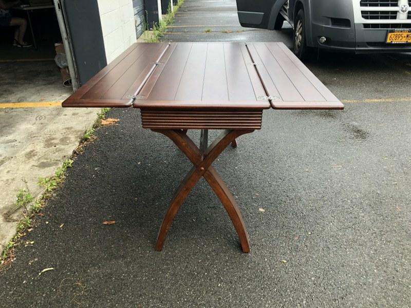 SAW LEG FOLD OUT DINING TABLE, CONTEMPORARY, MADE IN (1 of 3)