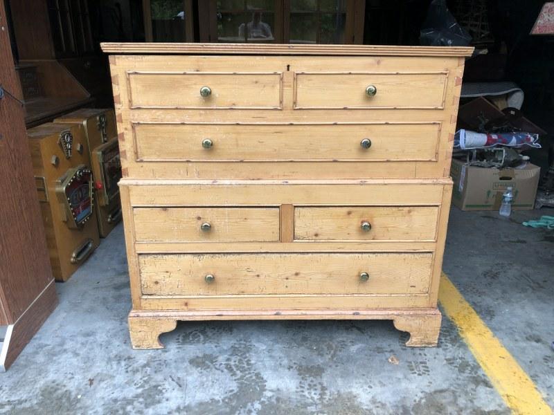 SWEDISH PINE LIFT TOP BLANKET CHEST W/3 DRAWERS (1 of 4)