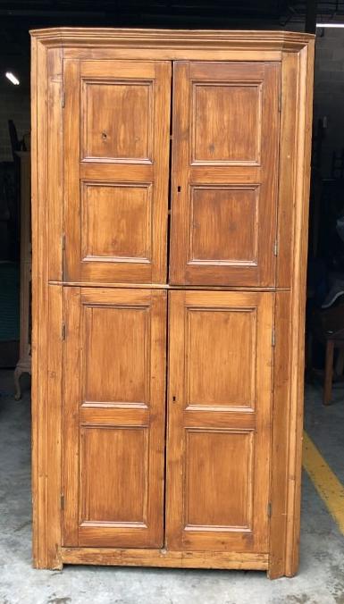 SWEDISH PINE CORNER CUPBOARD, MEASURES 77.5" H X 40" W (1 of 5)