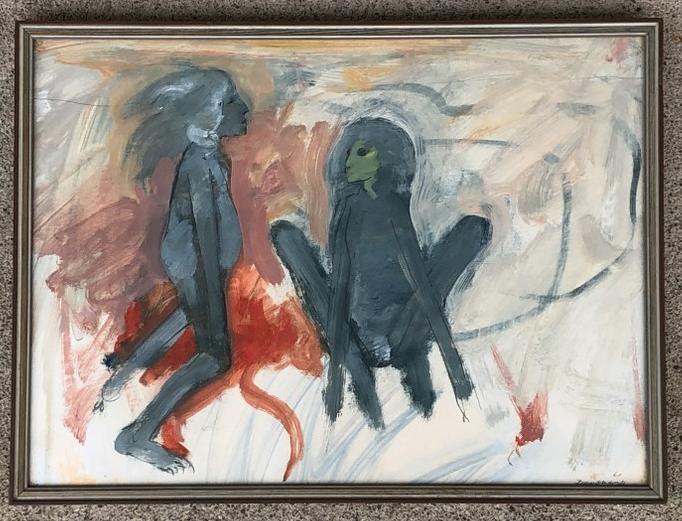 ROBERT BEAUCHAMP (1923-1995) MID CENTURY PAINTING WITH (1 of 3)