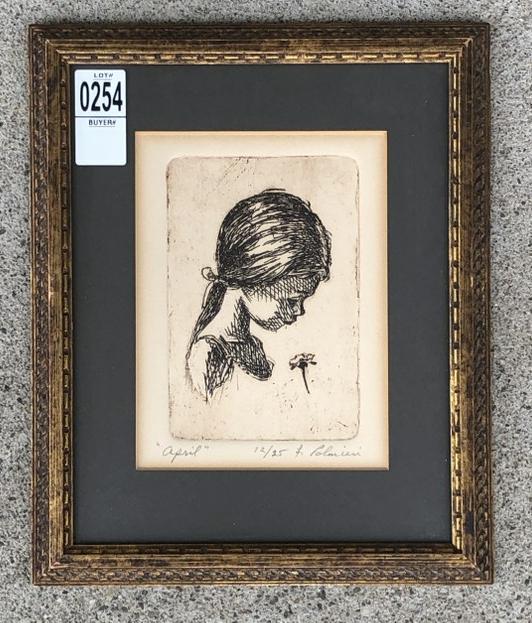 FRANK PALMIERI (1922-2017) ENGRAVING TITLED (APRIL) 12 (1 of 2)