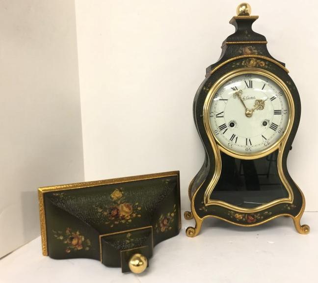 LE CASTEL DECORATIVE SWISS CLOCK WITH HANGING SHELF (1 of 10)