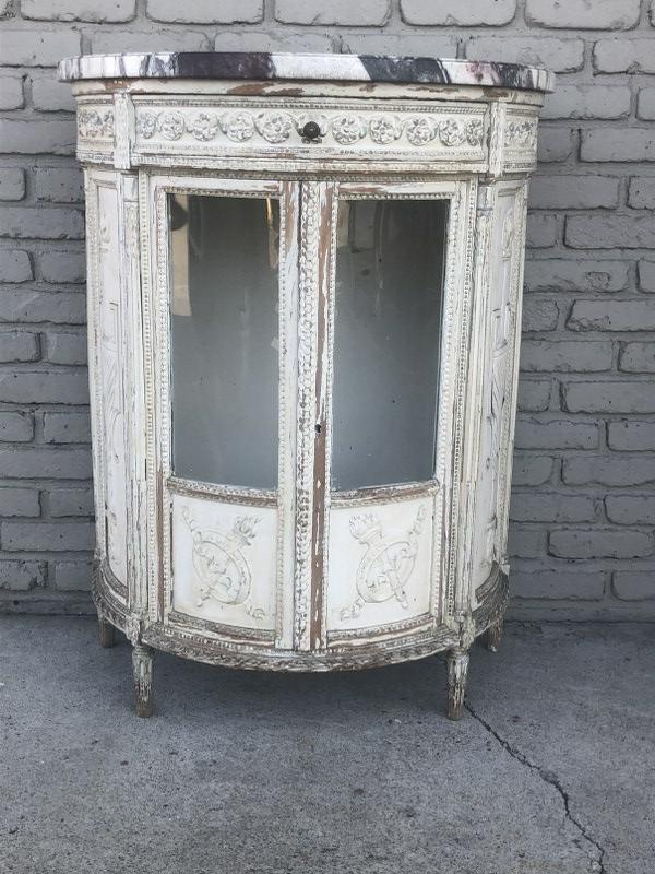 WONDERFUL MARBLE TOP FRENCH STYLE CURVED CONSOLE (1 of 10)