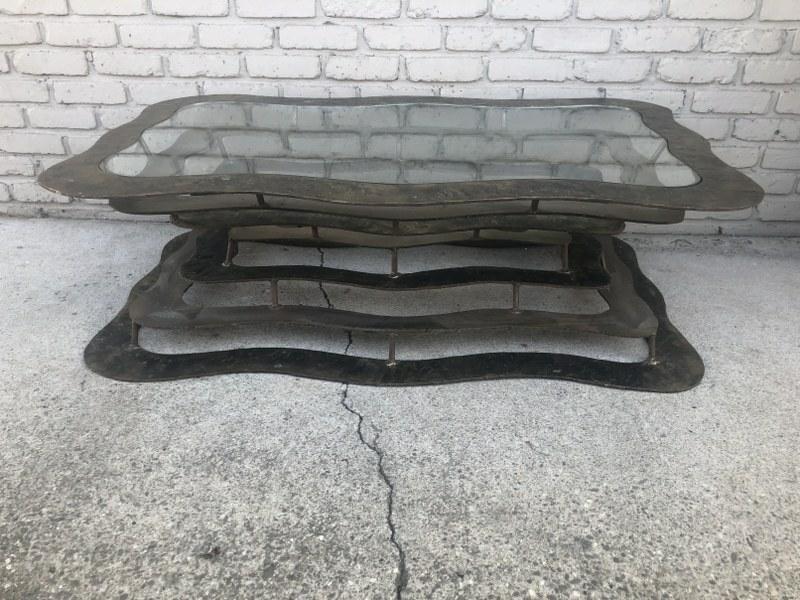 MID CENTURY SILAS SEANDEL STEEL VOLCANO COFFEE TABLE, (1 of 7)