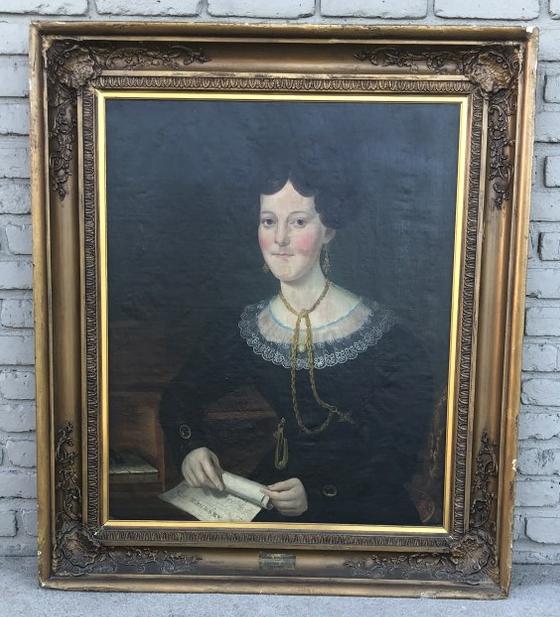 JEREMIAH HARDY (1800-1887) O/C PORTRAIT OF SARAH (1 of 9)