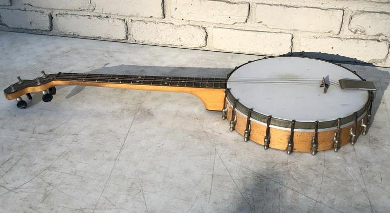 VINTAGE BANJO FROM LOCAL ESTATE, CAN'T MAKE OUT NAME, (1 of 7)