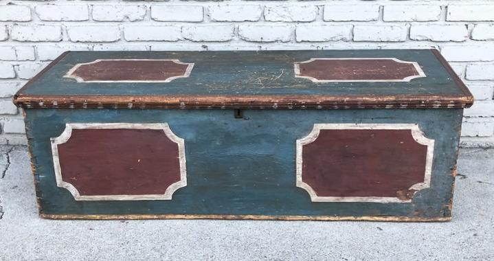 EARLY MOHAWK VALLEY PAINT DECORATED DOVETAILED BLANKET (1 of 5)