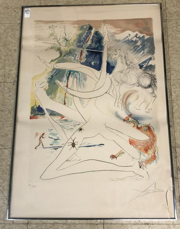 SALVADOR DALI PENCIL SIGNED L' UNICORN LASER (1 of 6)