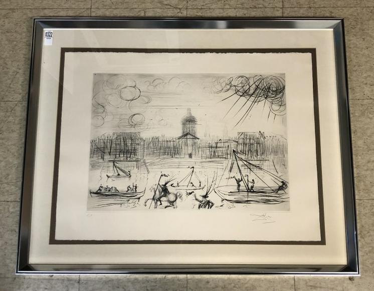 DAILI SIGNED 1960'S LITHOGRAPH OF VENICE, NICELY FRAMED (1 of 5)