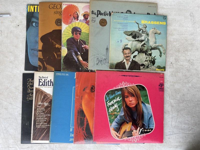 10 INTERNATIONAL LPS FRANCOISE Hardy JACQUES BREL. LOT: 10 INTERNATIONAL LPS FRANCOISE Hardy JACQUES BREL. LOT INCLUDES JACQUES BREL -THE POETIC WORLD OF JACQUES BREL (PCC-620) & IF YOU GO AWAY (PCC-634), FRANÃ‡OISE HARDY - JE VOUS AIME (FCS-4238), S/T 