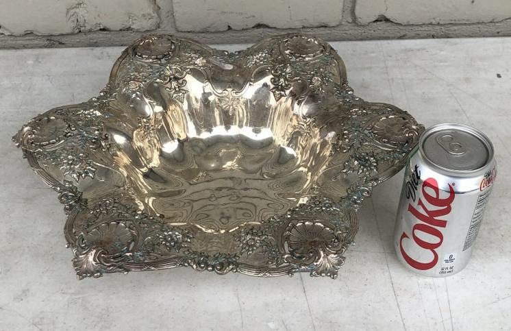 QUALITY FANCY STERLING SILVER BOWL FROM NYC ESTATE, (1 of 7)