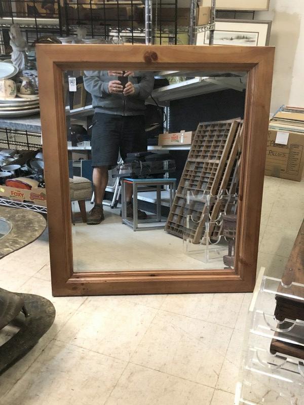 CONTEMPORARY PINE BEVELED MIRROR IN VERY NICE CLEAN (1 of 1)