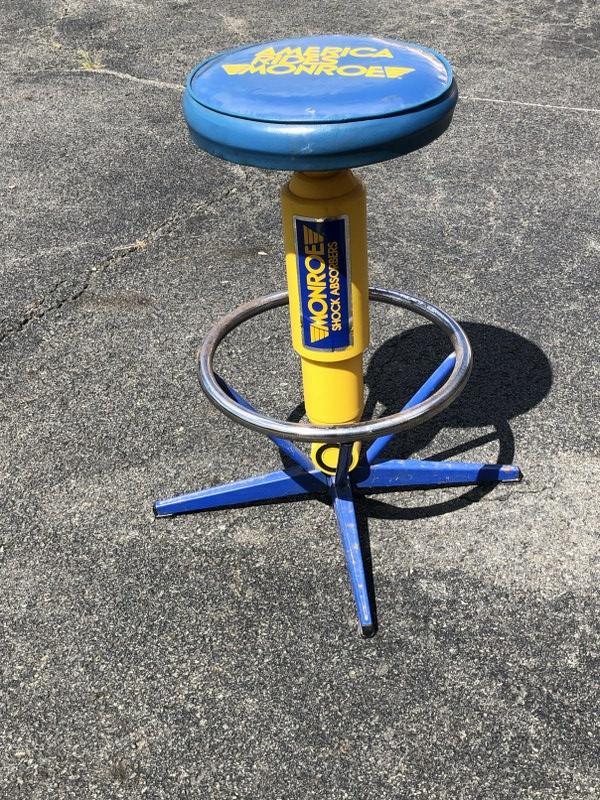 MONROE SHOCK ABSORBERS ADVERTISING STOOL. MEASURES 29" (1 of 1)